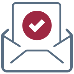 Image of illustrated envelope with check mark on it